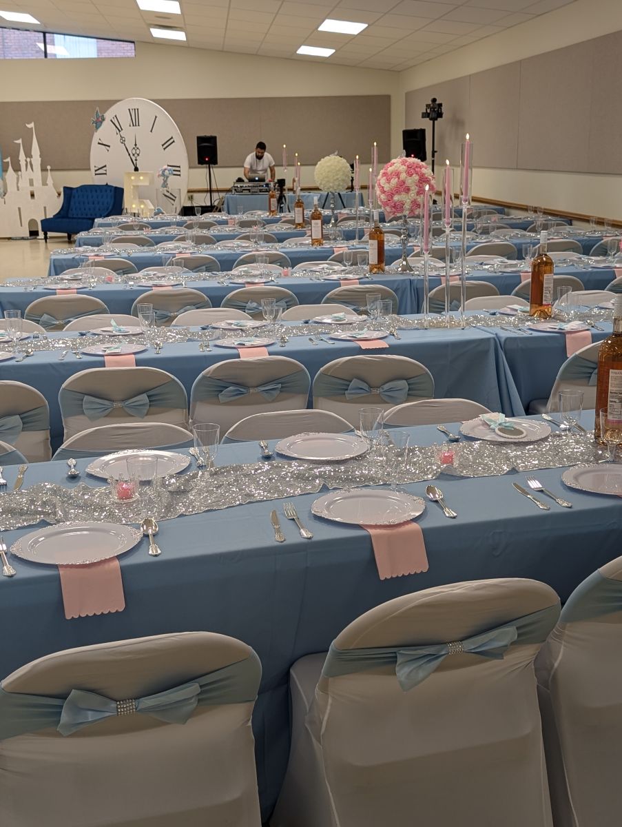 Room decorated for an event. 